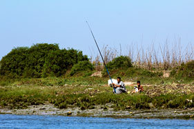 Fishing on the lagoon